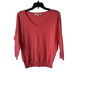 LOFT Sweater Womens Medium Petite V‎ Neck Pullover Lightweight Wool Blend